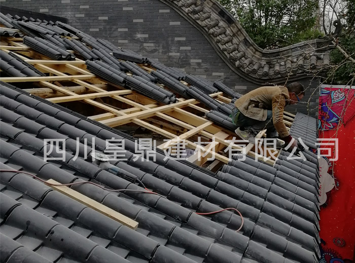 中式古建屋面仿古瓦施工方法